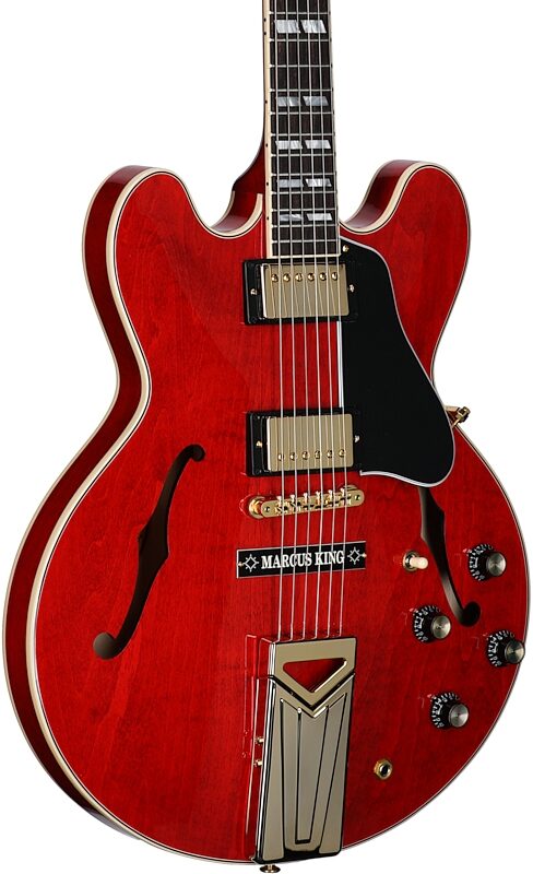 open zoom image for Gibson Marcus King ES-345 Electric Guitar (with Case), '60s Cherry, Serial Number 211450323, Full Left Front