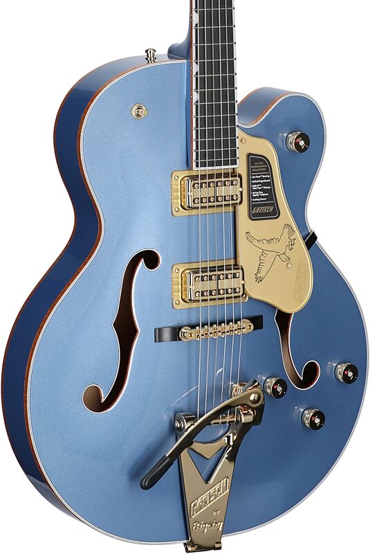 open zoom image for Gretsch Pro Series Falcon Electric Guitar (with Case), Cerulean Smoke, Serial Number JT25041305, Full Left Front