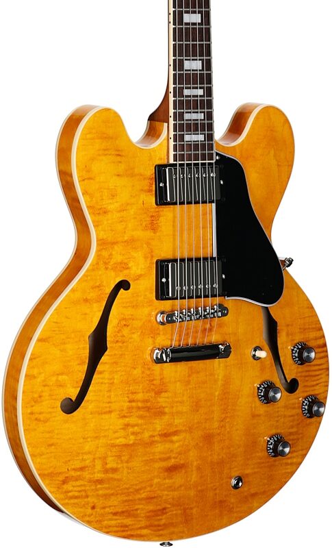open zoom image for Gibson ES-335 Figured Electric Guitar (with Case), Honey Amber, Serial Number 219550153, Full Left Front
