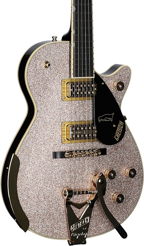 open zoom image for Gretsch Limited Edition Champagne Sparkle Penguin Electric Guitar (with Case), New, Serial Number JT25072372, Full Left Front