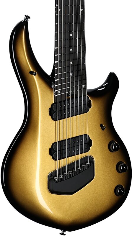 open zoom image for Ernie Ball Music Man John Petrucci Majesty 8 Electric Guitar, Gold Eclipse, Ebony Fretboard, Serial Number M019793, Full Left Front