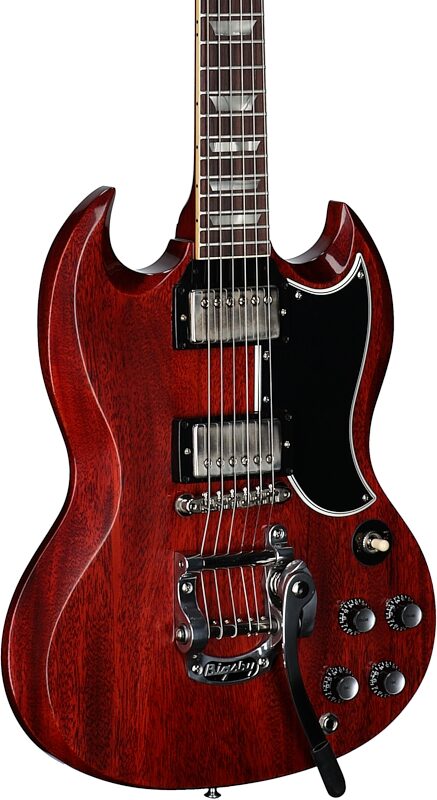 open zoom image for Gibson Custom Shop 1961 Les Paul SG Standard Reissue Electric Guitar (with Case), Cherry, Serial Number 504061, Full Left Front