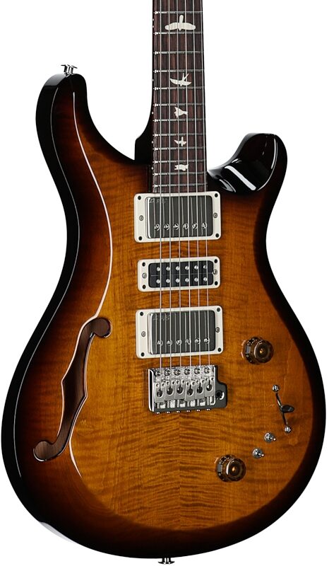 open zoom image for PRS Paul Reed Smith S2 Special Semi-Hollow Electric Guitar (with Gig Bag), Black Amber, Serial Number S2081918, Full Left Front