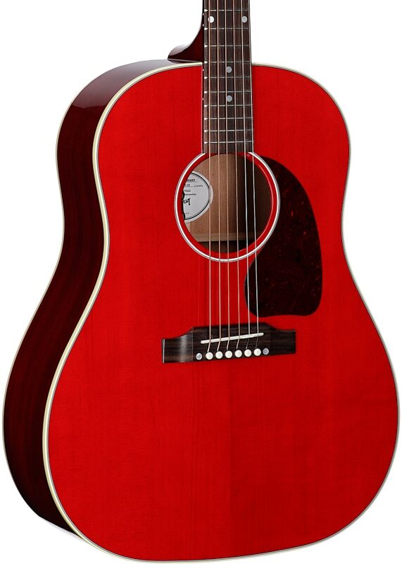 open zoom image for Gibson J-45 Standard Acoustic-Electric Guitar (with Case), Cherry, Serial Number 21775110, Full Left Front