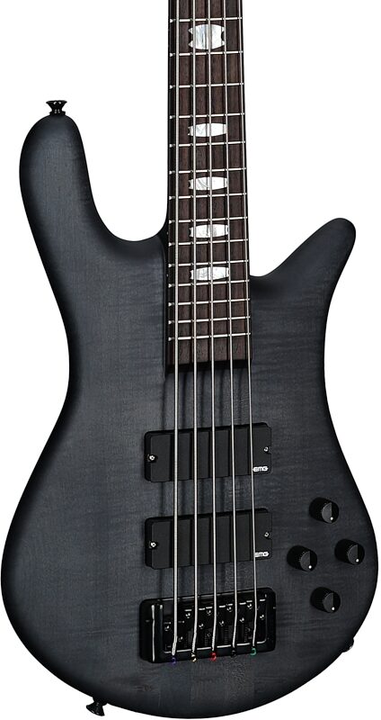 open zoom image for Spector Euro5 LX Electric Bass, 5-String (with Gig Bag), Black Stain Matte, Serial Number ]C121NB23054, Full Left Front