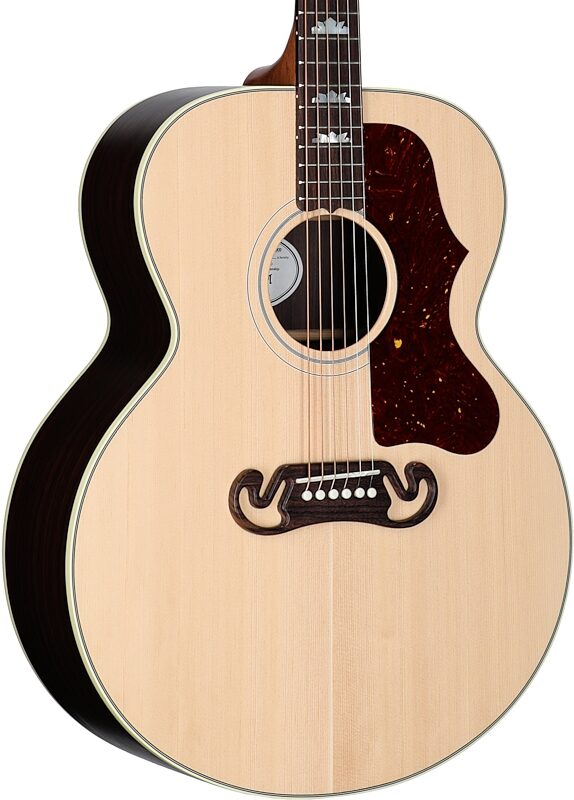 open zoom image for Gibson SJ-200 Studio Rosewood Jumbo Acoustic-Electric Guitar (with Case), Satin Natural, Serial Number 22475063, Full Left Front