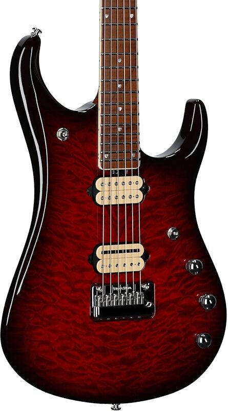 open zoom image for Ernie Ball Music Man JP15 Baritone BFR Electric Guitar (with Case), Cherry Creamsicle, Serial Number D01404, Full Left Front