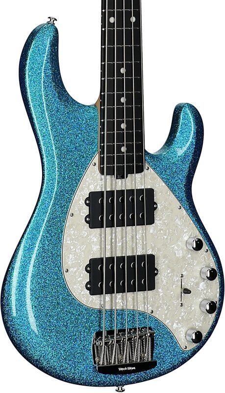 open zoom image for Ernie Ball Music Man StingRay 5 Special HH Electric Bass (with Case), Anomalous Green, Ebony Fretboard, Serial Number K10348, Full Left Front