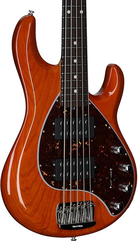open zoom image for Ernie Ball Music Man StingRay 5 Special HH Electric Bass (with Case), Translucent Orange, Rosewood Fretboard, Serial Number K10330, Full Left Front