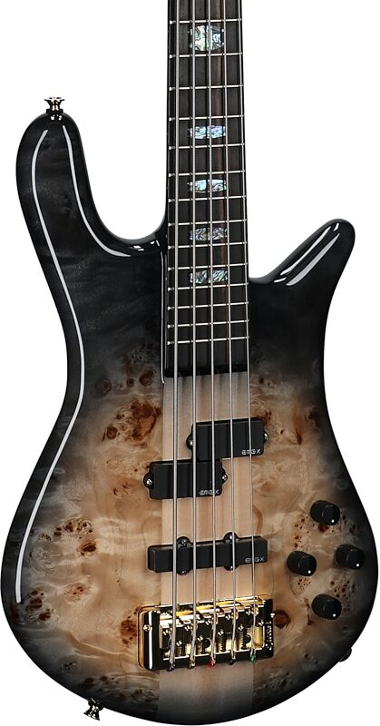 open zoom image for Spector Euro 5 Custom Bass Guitar (with Gig Bag), Natural Black Burst Gloss, Serial Number ]C121NB23672, Full Left Front