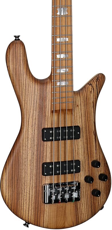 open zoom image for Spector Euro 4 RST Electric Bass (with Gig Bag), Zebrawood, Serial Number 211NB23742, Full Left Front