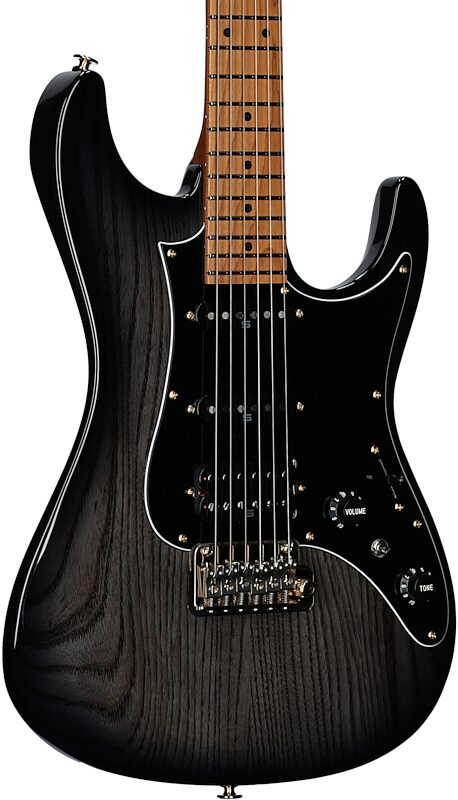 open zoom image for Ibanez AZ2204 Prestige Electric Guitar (with Case), Transparent Gray Burst, Serial Number 210001F2533183, Full Left Front