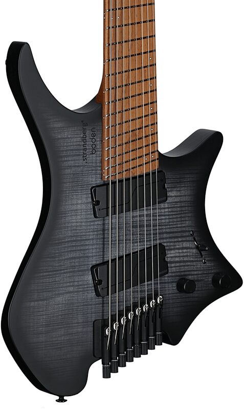 open zoom image for Strandberg Boden Original Series N2.8 Electric Guitar, 8-String, Black Denim Burst Satin, Serial Number C2508391, Full Left Front