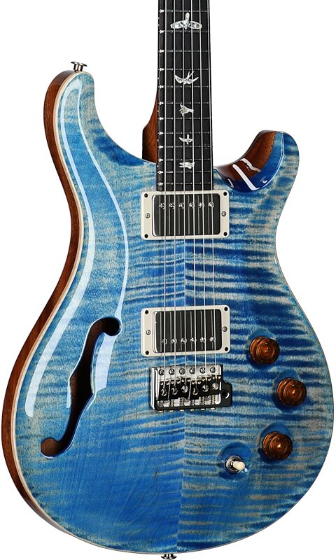open zoom image for PRS Paul Reed Smith DGT Semi-Hollow Birds Electric Guitar (with Case), Faded Blue Jean, Serial Number 0420510, Full Left Front