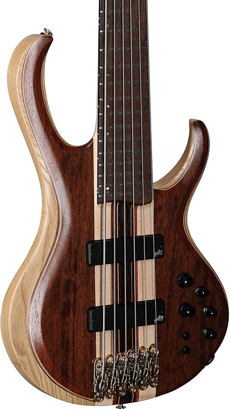 open zoom image for Ibanez BTB1836 Premium Electric Bass, 6-String (with Gig Bag), Natural Shadow, Serial Number I251111450, Full Left Front