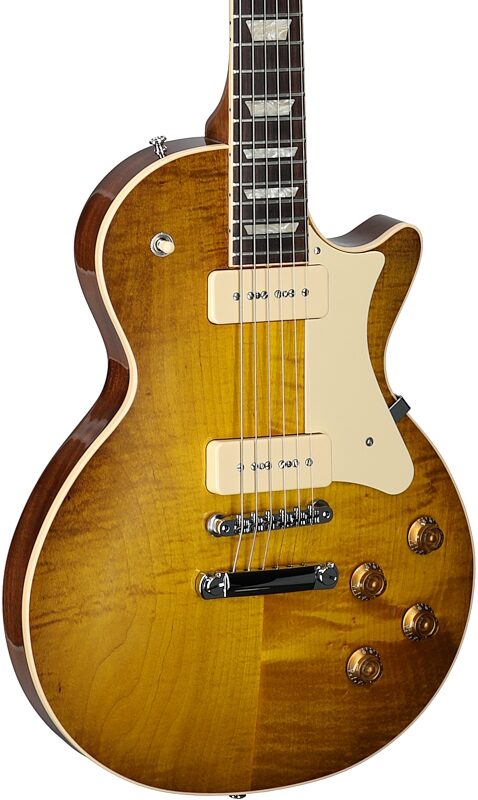 open zoom image for Heritage Standard II Collection H-150 P-90 Electric Guitar (with Case), Dirty Lemon Burst, Serial Number 1260584, Full Left Front