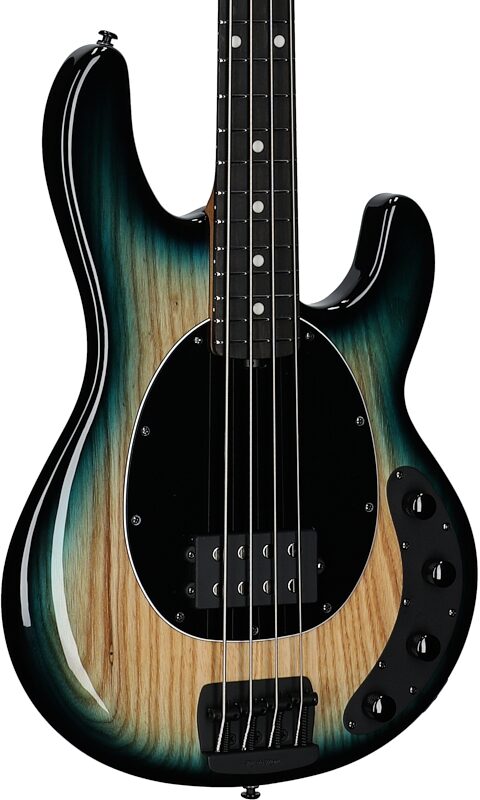 open zoom image for Ernie Ball Music Man StingRay Special Electric Bass (with Case), Mean Blue Burst, Ebony Fretboard, Serial Number K06020, Full Left Front