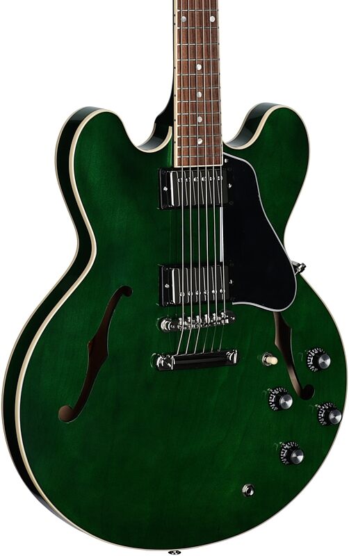 open zoom image for Gibson ES-335 Electric Guitar (with Case), Spearmint, Serial Number 200860160, Full Left Front