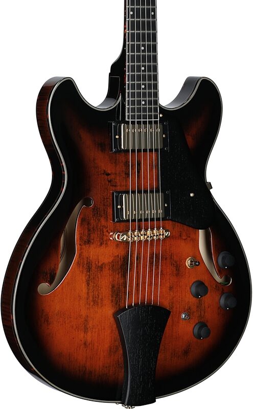 open zoom image for Ibanez ASH300 Artstar Hollowbody Electric Guitar (with Case), Tobacco Brown, Serial Number 21PW25120546, Full Left Front