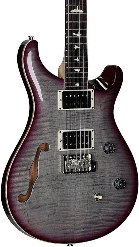 open zoom image for PRS Paul Reed Smith CE 24 Semi-Hollowbody Electric Guitar (with Gig Bag), Faded Gray Black Purple Burst, Serial Number 0424991, Full Left Front