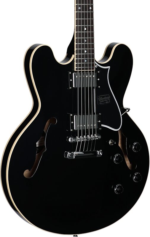 open zoom image for Heritage Standard H-535 Semi-Hollowbody Electric Guitar (with Case), Ebony, Serial Number 1260833, Full Left Front