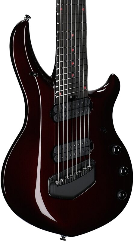 open zoom image for Ernie Ball Music Man Majesty 8 Premium Select Electric Guitar, 8-String, Carnelian Red, Black Hardware, Serial Number M021833, Full Left Front