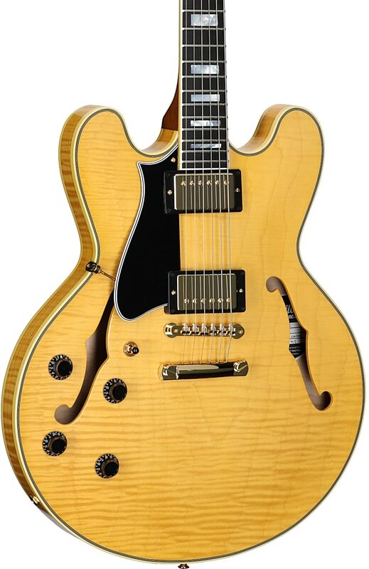 open zoom image for Heritage Custom Shop H-555 Electric Guitar, Left-Handed, Antique Natural, Serial Number HC1260412, Full Left Front