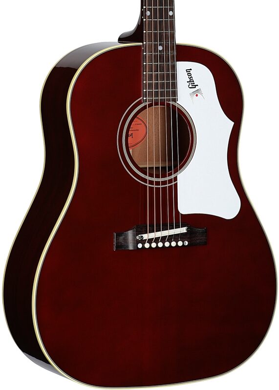 open zoom image for Gibson '60s J-45 Original Acoustic Guitar (with Case), Wine Red, Serial Number 23175263, Full Left Front