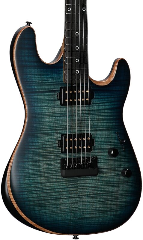 open zoom image for Ernie Ball Music Man Rabea Massaad Sabre Electric Guitar (with Case), Carian Burst, Ebony Fretboard, Serial Number S13898, Full Left Front