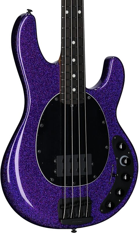 open zoom image for Ernie Ball Music Man DarkRay Bass Guitar (with Gig Bag), Plasma Purple, Serial Number S13453, Full Left Front
