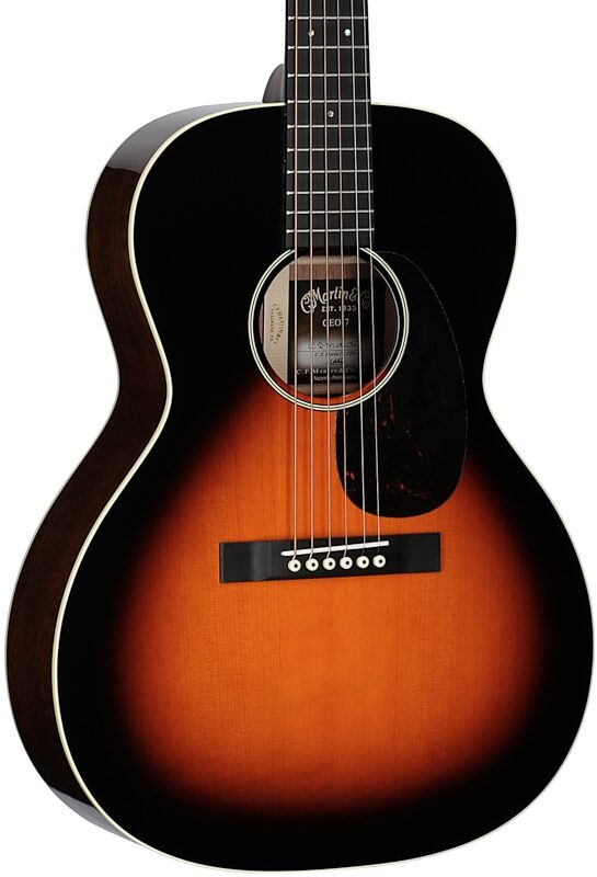 open zoom image for Martin CEO7 Sloped Shoulder 00 14-Fret Acoustic Guitar (with Case), Autumn Sunset Burst, Serial Number M3063974, Full Left Front