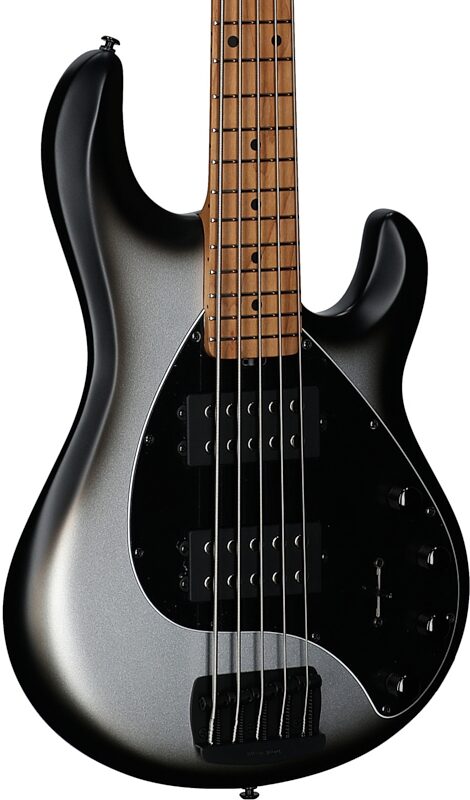 open zoom image for Ernie Ball Music Man StingRay 5 Special HH Electric Bass (with Case), Black Rock, Maple Fretboard, Serial Number K08012, Full Left Front