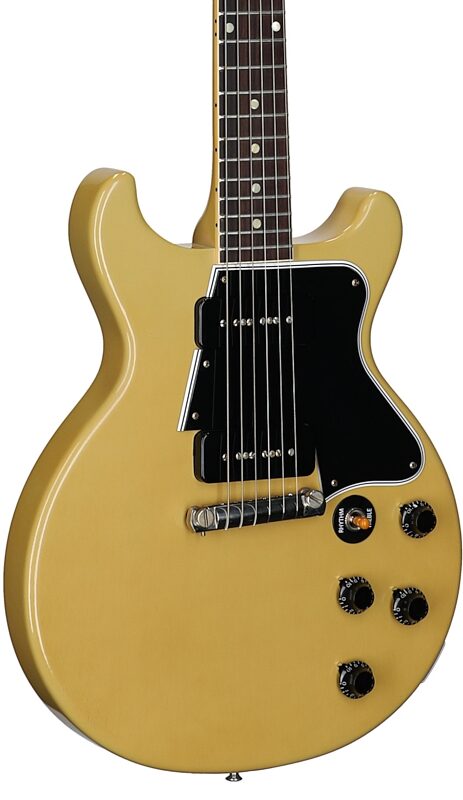 open zoom image for Gibson Custom 1960 Les Paul Special Double Cut Electric Guitar (with Case), TV Yellow, Serial Number 06095, Full Left Front