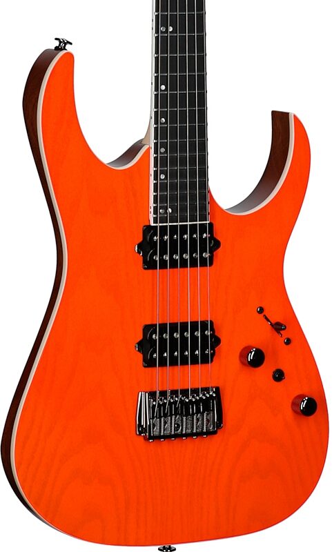 open zoom image for Ibanez RGR5221R Prestige Electric Guitar (with Case), Transparent Fluorescent Orange, Serial Number 210001F2606484, Full Left Front