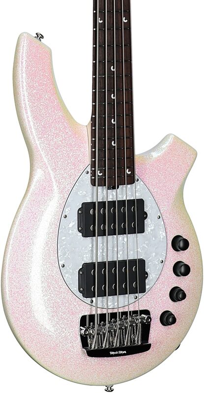 open zoom image for Ernie Ball Music Man Bongo 5HH Electric Bass, 5-String (with Case), Dazzler, Rosewood Fretboard, Serial Number K06053, Full Left Front