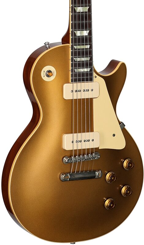 open zoom image for Gibson Custom Shop 1956 Les Paul Goldtop Reissue Electric Guitar (with Case), Double Gold, Serial Number 66182, Full Left Front
