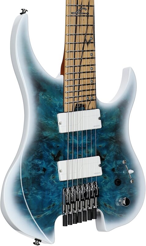 open zoom image for Legator Ghost 7 OD Multi-Scale Guitar, Arctic Blue, Full Left Front