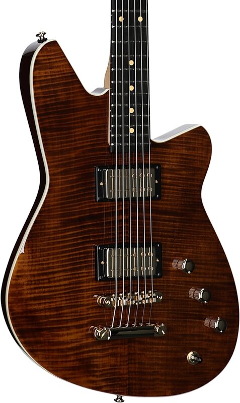 open zoom image for Reverend Descent RA 10th Anniversary Electric Guitar, Violin Brown, Full Left Front