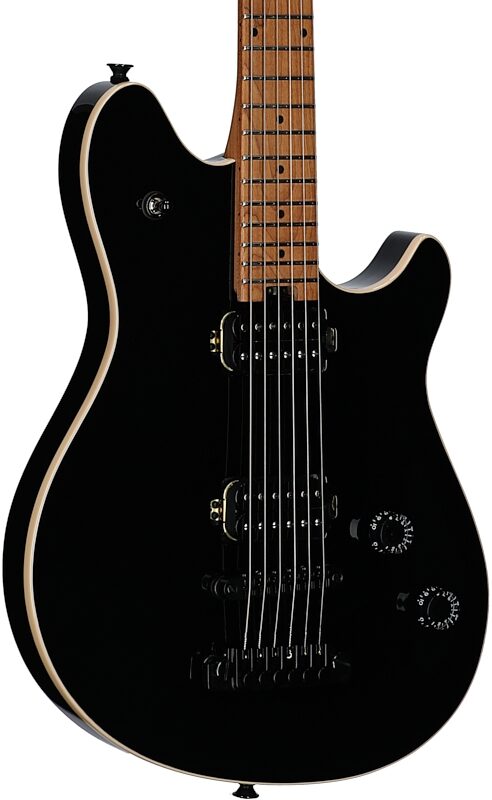 open zoom image for EVH Eddie Van Halen Limited Edition Wolfgang Special TOM Archtop Electric Guitar, Gloss Black, Full Left Front