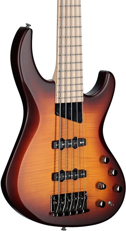 open zoom image for MTD Kingston Saratoga Deluxe 5 Electric Bass, 5-String (with Maple Fingerboard), Deep Cherry Burst, Full Left Front