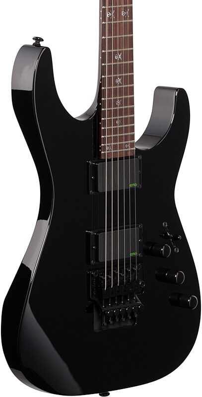 open zoom image for ESP LTD KH-602 Kirk Hammett Signature Electric Guitar (with Case), Black, Full Left Front