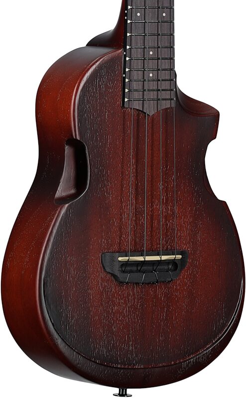 open zoom image for Ibanez AUC14 Concert Ukulele (with Gig Bag), Open Pore Violin Sunburst, Open Box (Very Good), Full Left Front