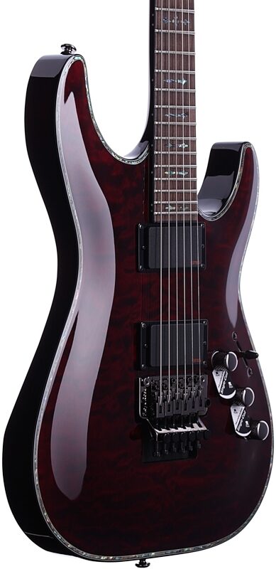 open zoom image for Schecter C-1 Hellraiser FR Electric Guitar with Floyd Rose, Black Cherry, Full Left Front