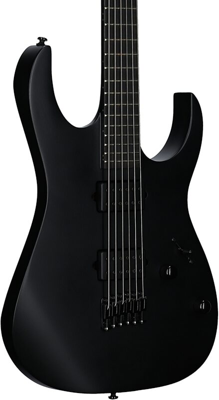 open zoom image for Ibanez RGRTBB21 Iron Label Baritone Electric Guitar, Black Flat, Open Box (Very Good), Full Left Front