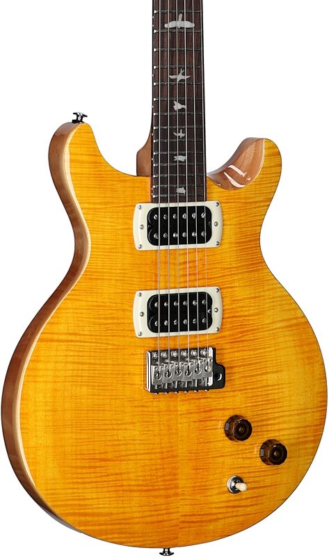 open zoom image for PRS Paul Reed Smith SE Santana Electric Guitar (with Gig Bag), Santana Yellow, Full Left Front