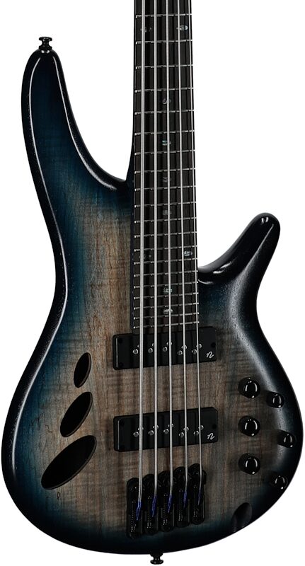 open zoom image for Ibanez SRD905 Electric Bass, 5-String, Cosmic Blue Starburst Low Gloss, Full Left Front
