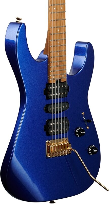 open zoom image for Charvel Pro-Mod DK24 HSH 2PT CM Electric Guitar, Mystic Blue, Full Left Front