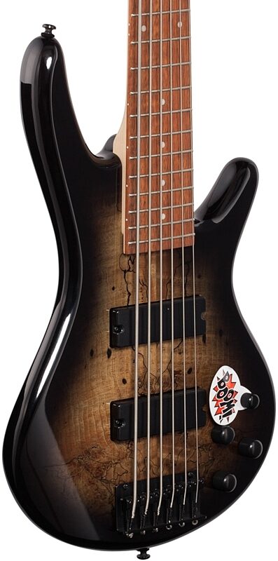 open zoom image for Ibanez GSR206SM Electric Bass, 6-String, Natural Gray Flat, Full Left Front