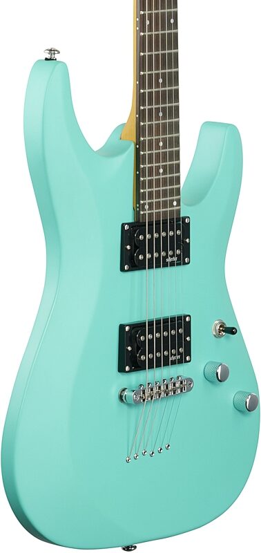 open zoom image for Schecter C-6 Deluxe Electric Guitar, Satin Aqua, Full Left Front