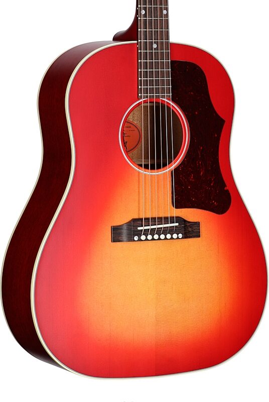 open zoom image for Gibson Exclusive J-45 50s Faded Acoustic-Electric Guitar (with Case), Vintage Cherry Sunburst, Full Left Front